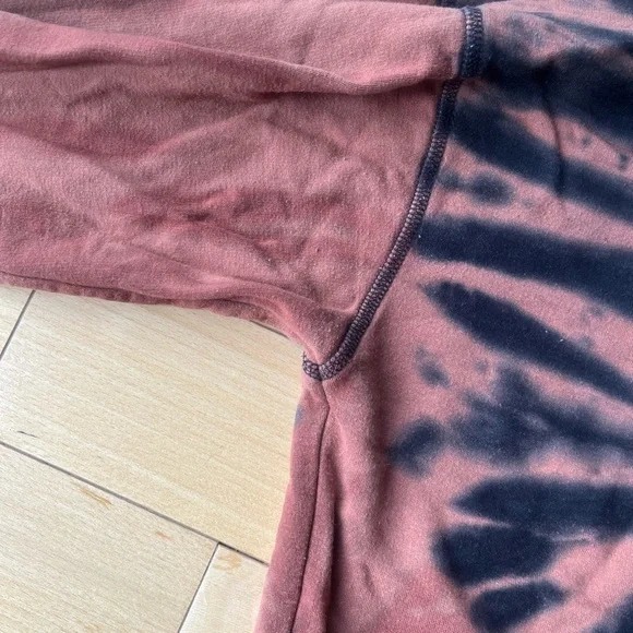 OFFLINE OTT Fleece Tie Dye Cropped Hoodie in Jupiter Brown - Picture 7 of 11